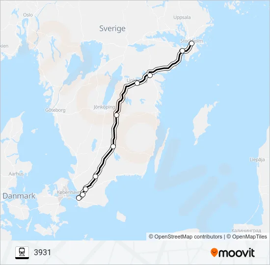 MALMÖ CENTRALSTATION - STOCKHOLM CENTRALSTATION  Line Map