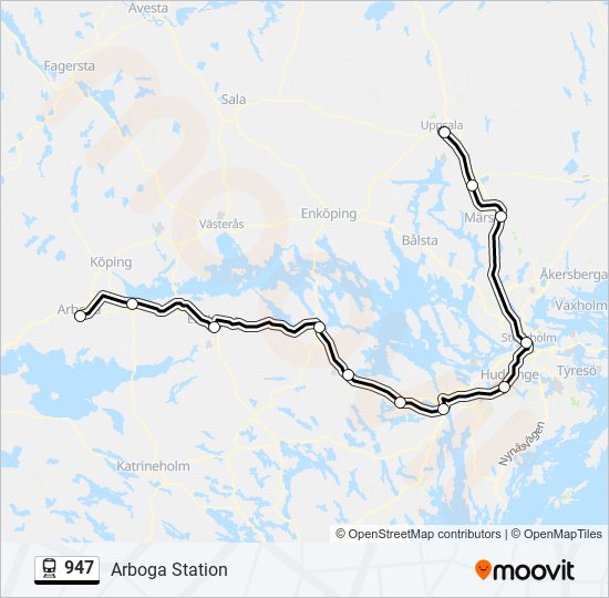 947 train Line Map