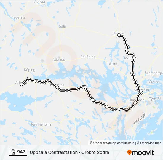 947 Train Line Map