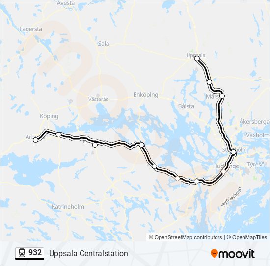 932 train Line Map