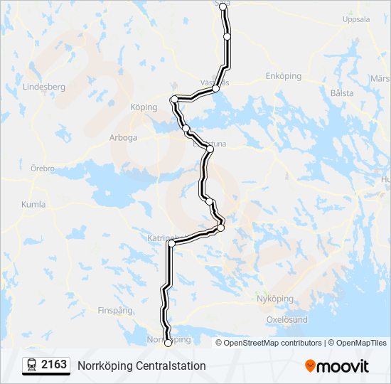 2163 tåg Linje karta