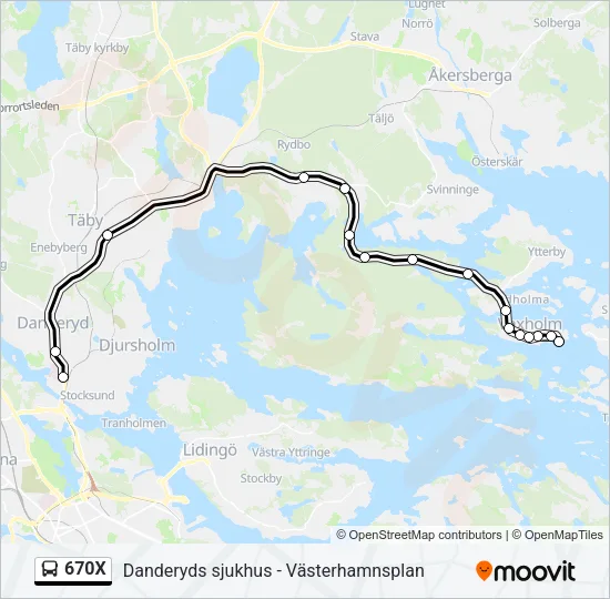 670X Bus Line Map
