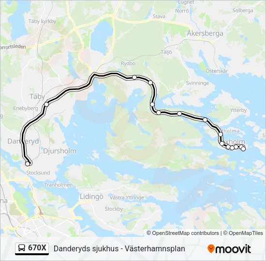 670X Bus Line Map