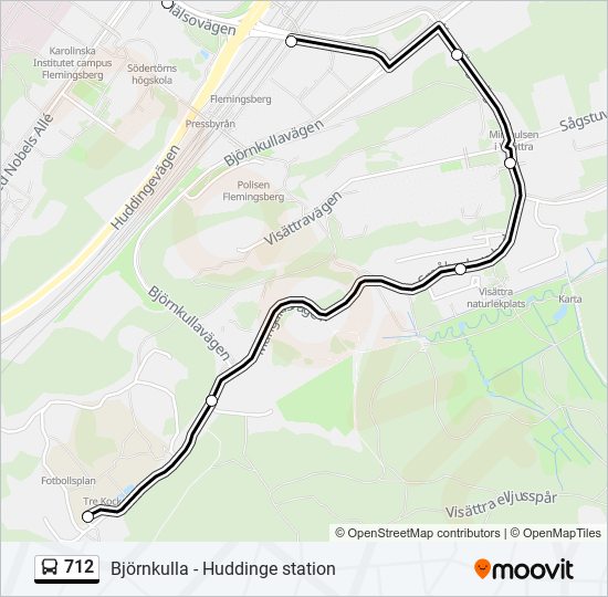 712 bus Line Map