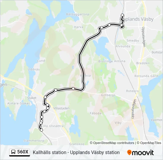 560X Bus Line Map