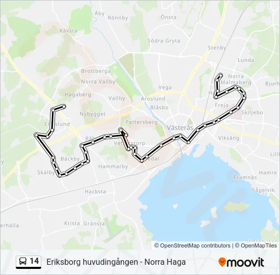 14 Bus Line Map