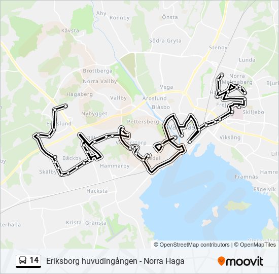 14 bus Line Map