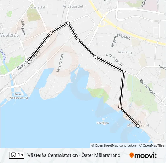 15 Bus Line Map
