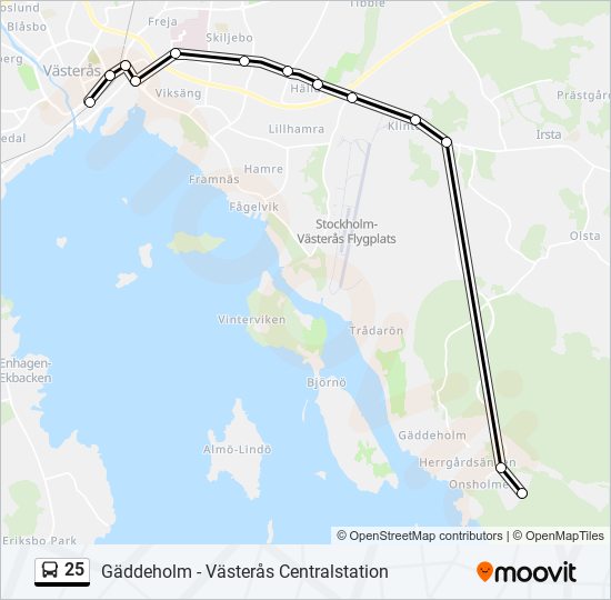 25 bus Line Map