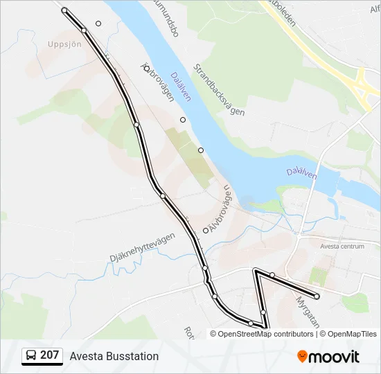207 Bus Line Map