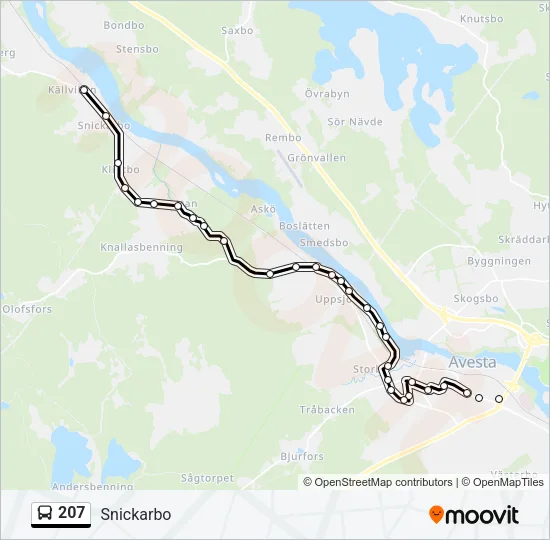 207 Bus Line Map