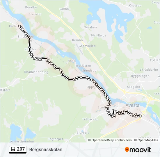 207 Bus Line Map