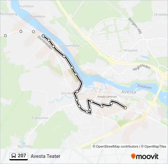 207 Bus Line Map