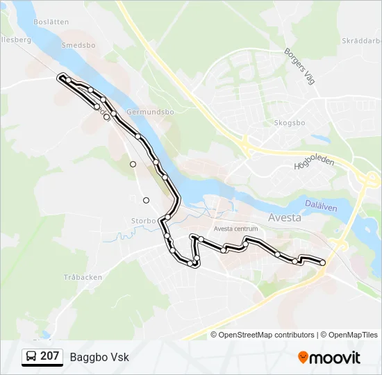 207 Bus Line Map