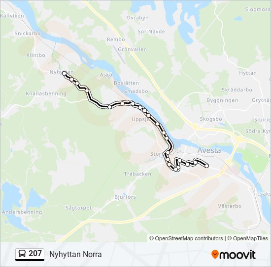 207 bus Line Map