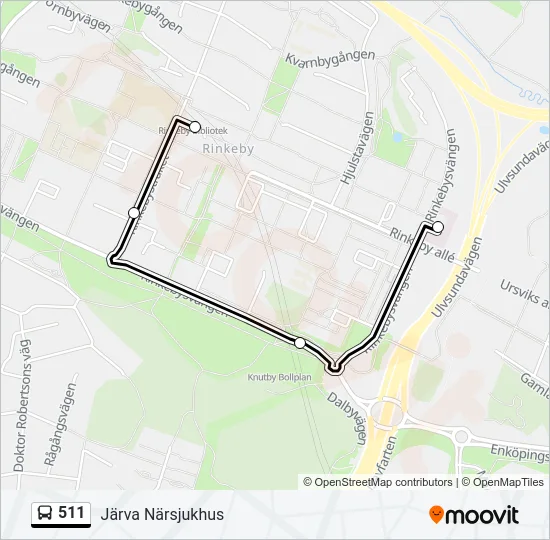 511 Bus Line Map