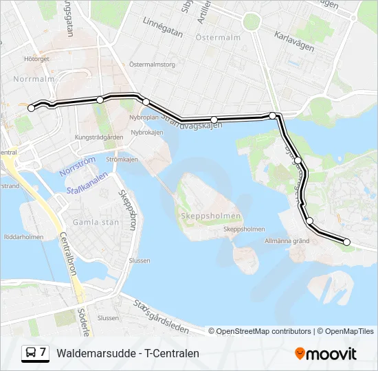 7 Bus Line Map