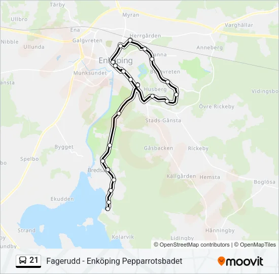 21 Bus Line Map