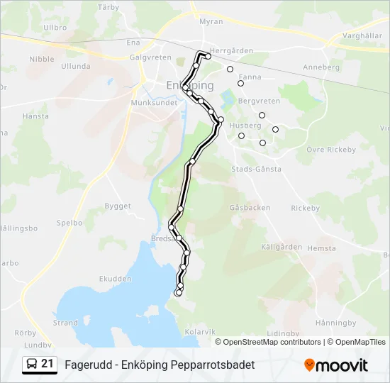 21 Bus Line Map