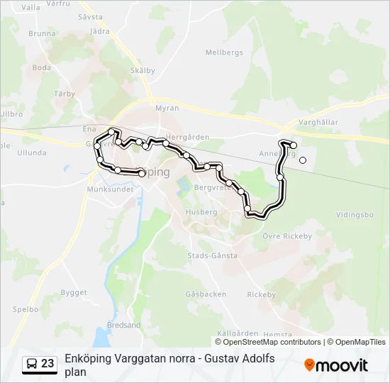 23 Bus Line Map