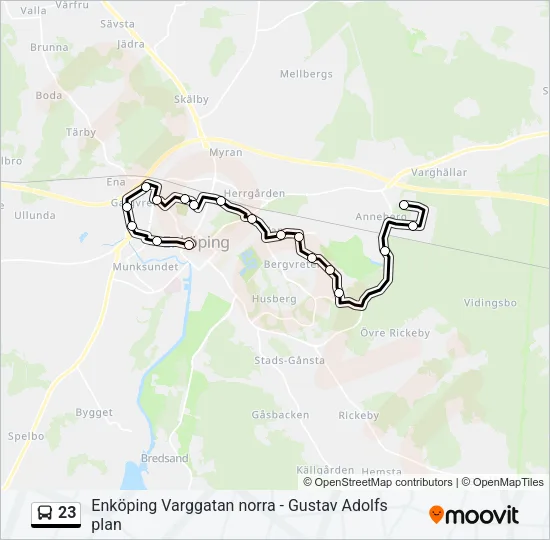 23 Bus Line Map