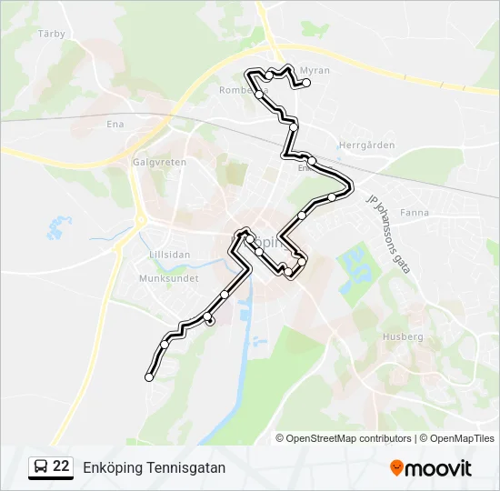 22 Bus Line Map
