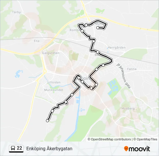 22 Bus Line Map