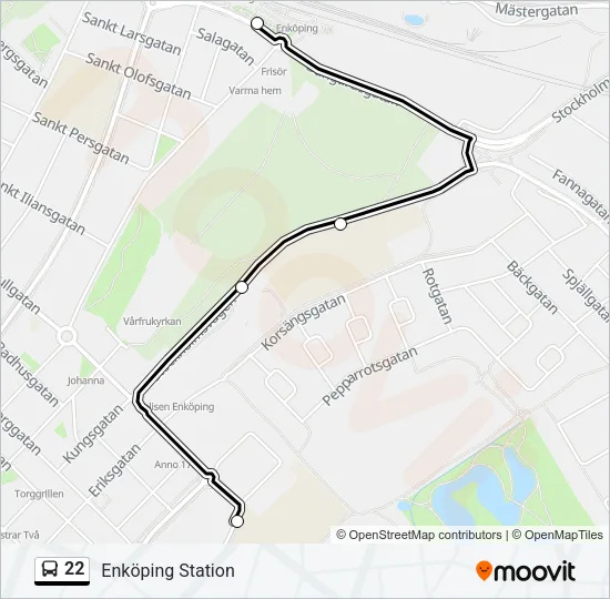 22 Bus Line Map