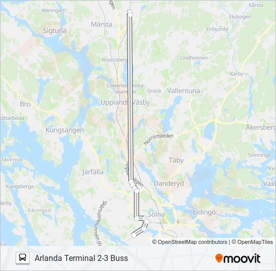 FLYGBUSSARNA bus Line Map