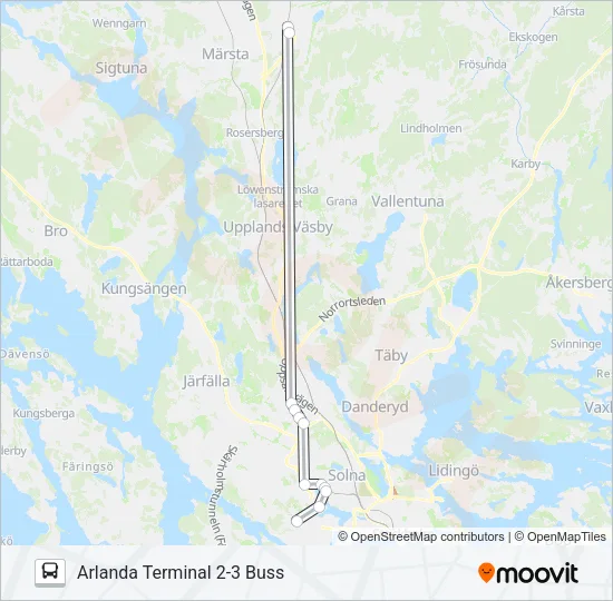 FLYGBUSSARNA Bus Line Map