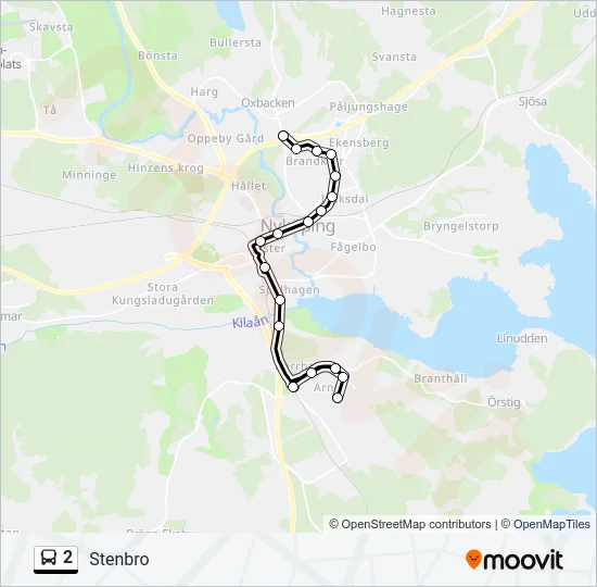 2 Bus Line Map