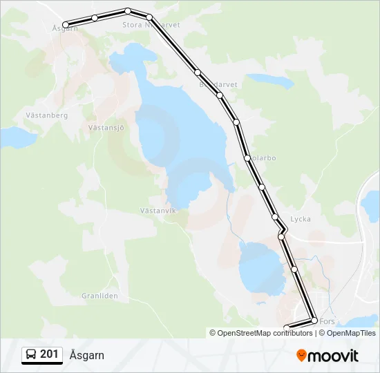 201 Bus Line Map