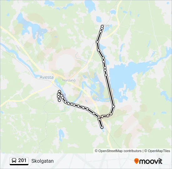 201 Bus Line Map