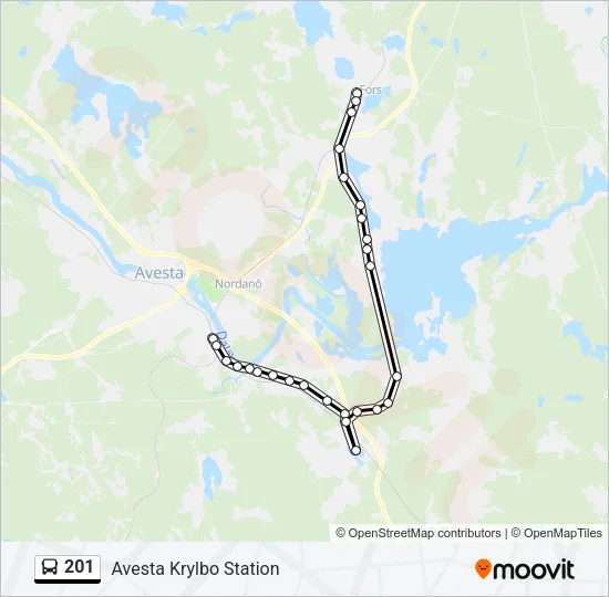 201 Bus Line Map
