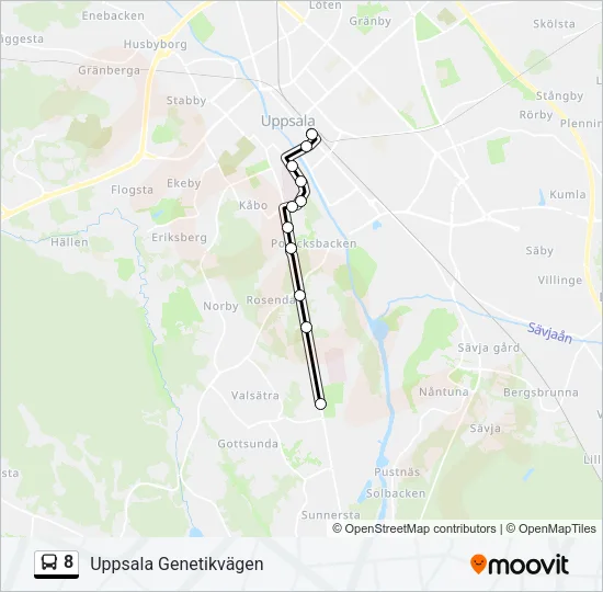 8 Bus Line Map