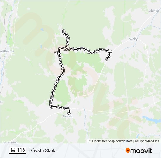 116 bus Line Map