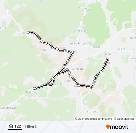 122 bus Line Map