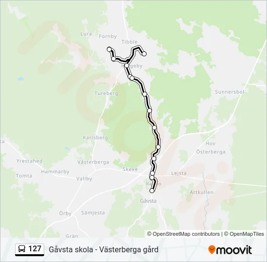 127 Bus Line Map