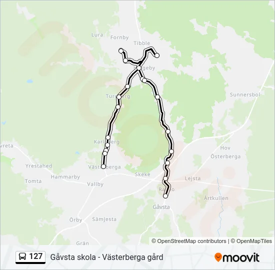 127 Bus Line Map