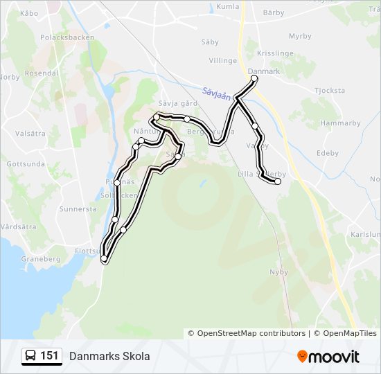 151 bus Line Map