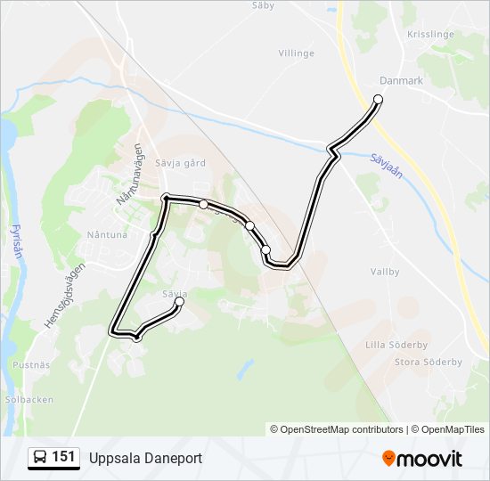 151 bus Line Map