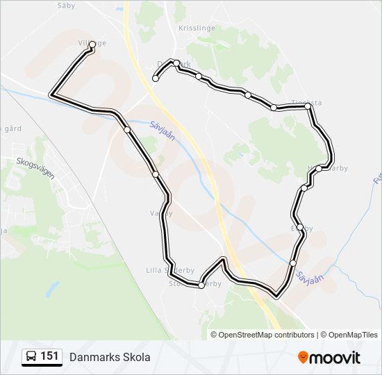 151 bus Line Map