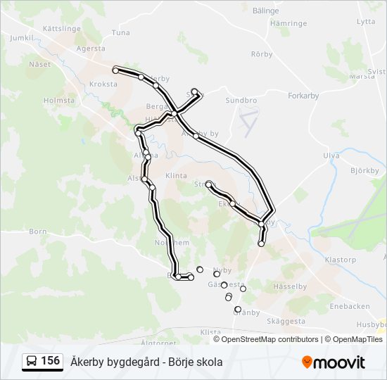 156 bus Line Map