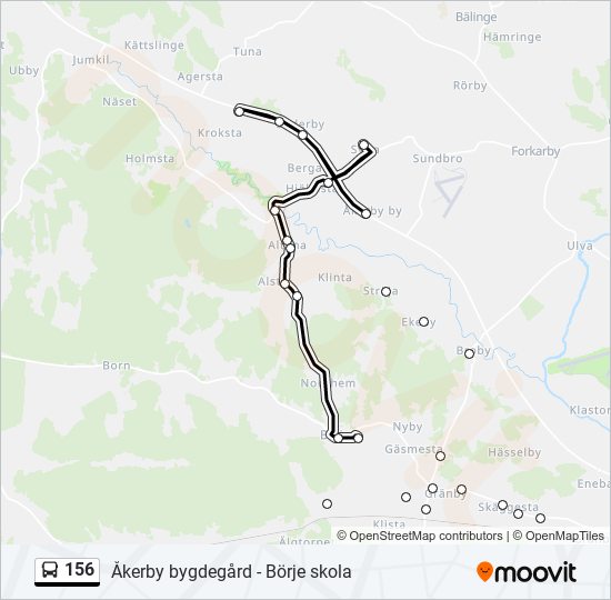 156 bus Line Map