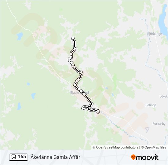 165 bus Line Map