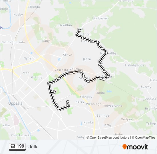 199 bus Line Map