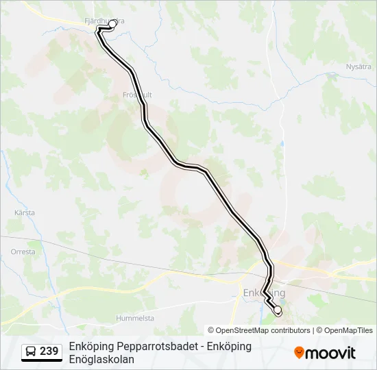 239 buss Linje karta