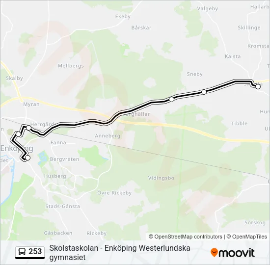 253 Bus Line Map