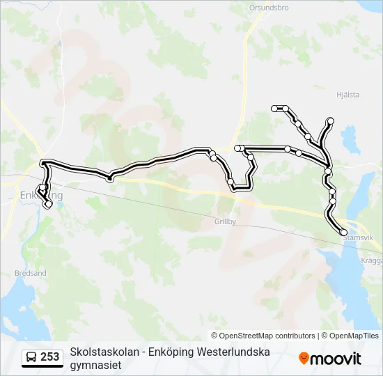 253 Bus Line Map