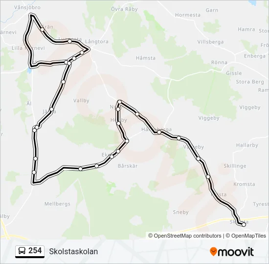 254 Bus Line Map
